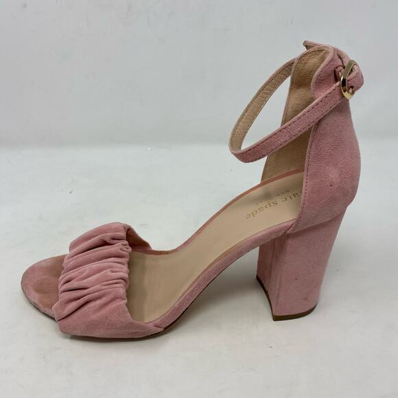 Kate Spade Mona Pink Sandal Suede Heels Pumps Womens Size 8.5 - Picture 2 of 8